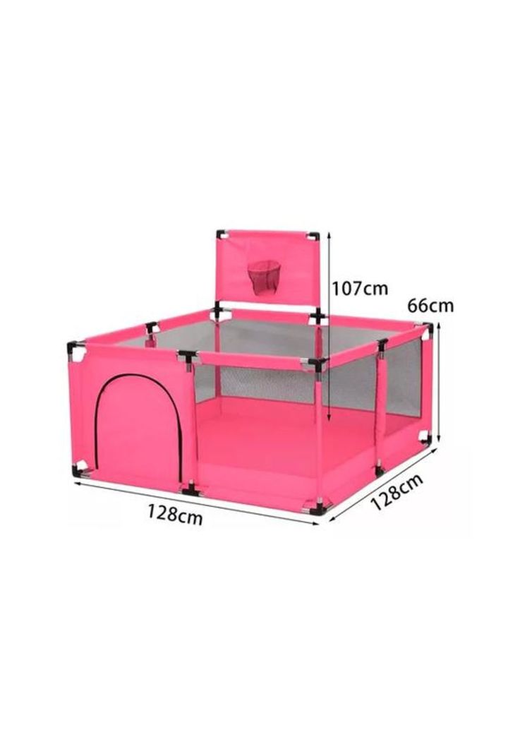 Corralito plegable para bebé, corral de seguridad, rosado-4