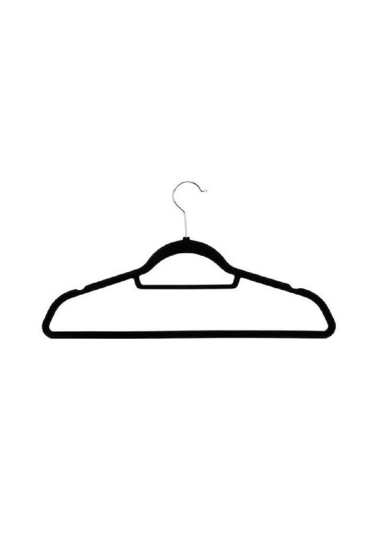 Pack de 50 perchas terciopelo antideslizantes color negro-0