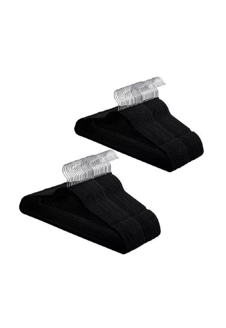 Pack de 50 perchas terciopelo antideslizantes color negro-2