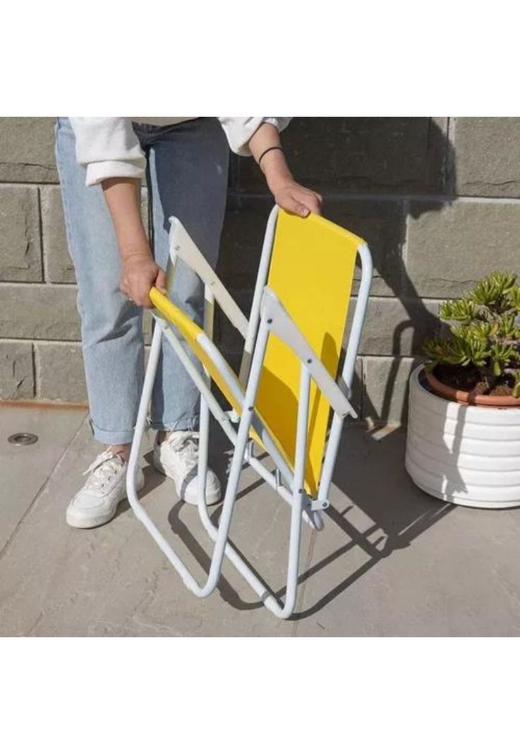 Silla portátil de playa plegable celeste-2