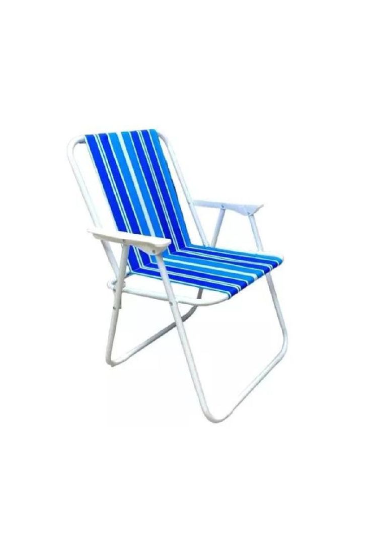 Silla portátil de playa plegable celeste-0