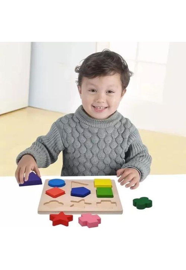 Juego Juguete Figuras de Madera - Encaje Montessori-0