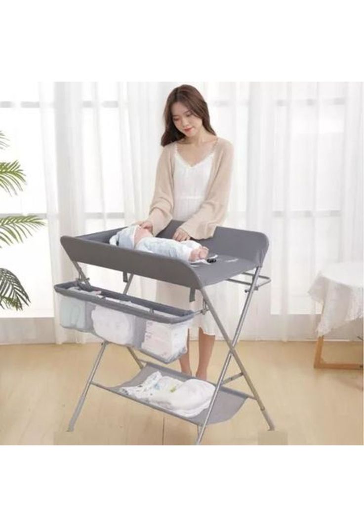 Cambiador mudador de pañales para bebé horizontal baño público, gris-1