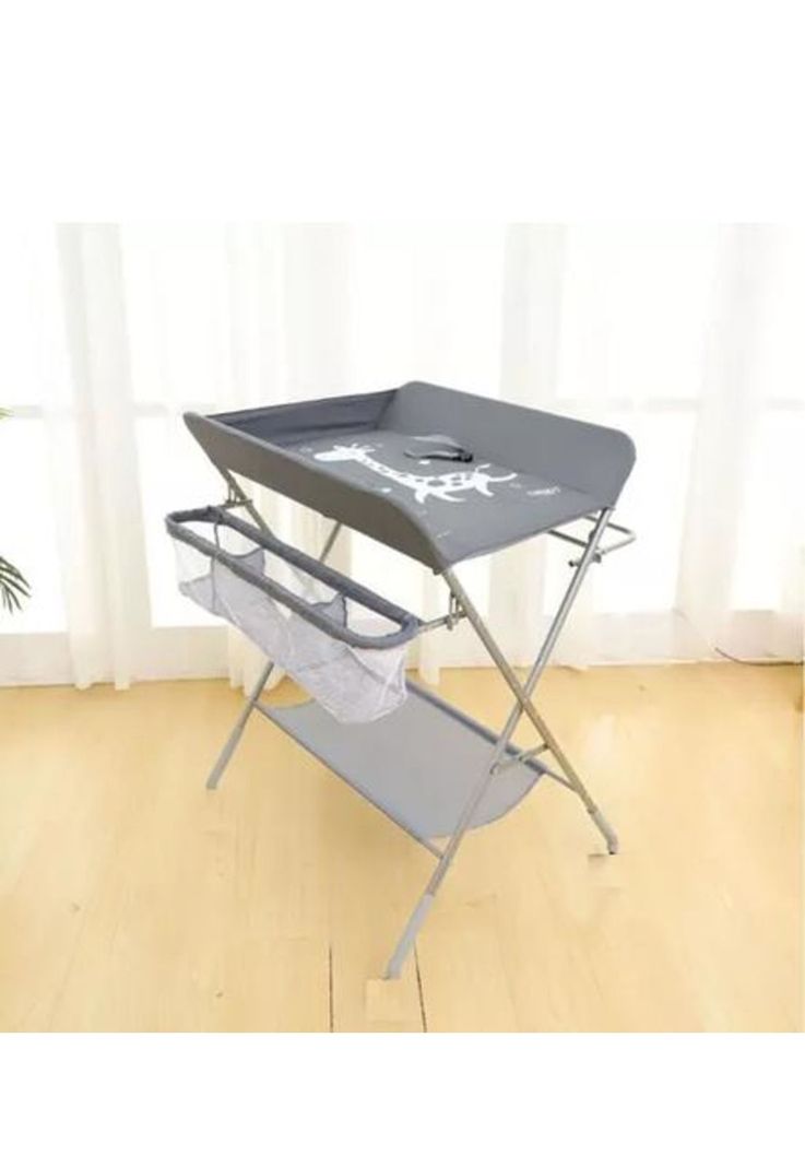 Cambiador mudador de pañales para bebé horizontal baño público, gris-2