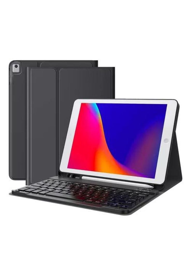 Carcasa funda con teclado para iPad Linkon 10.2 y 10.9, color negro-0