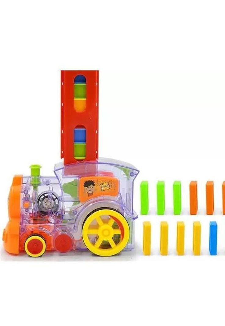 Tren juguete dominó automático, juego para niños y niñas, personaje rojo-4