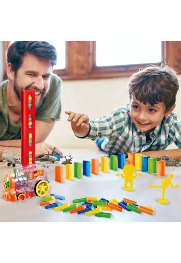 Tren juguete dominó automático, juego para niños y niñas, personaje rojo-7