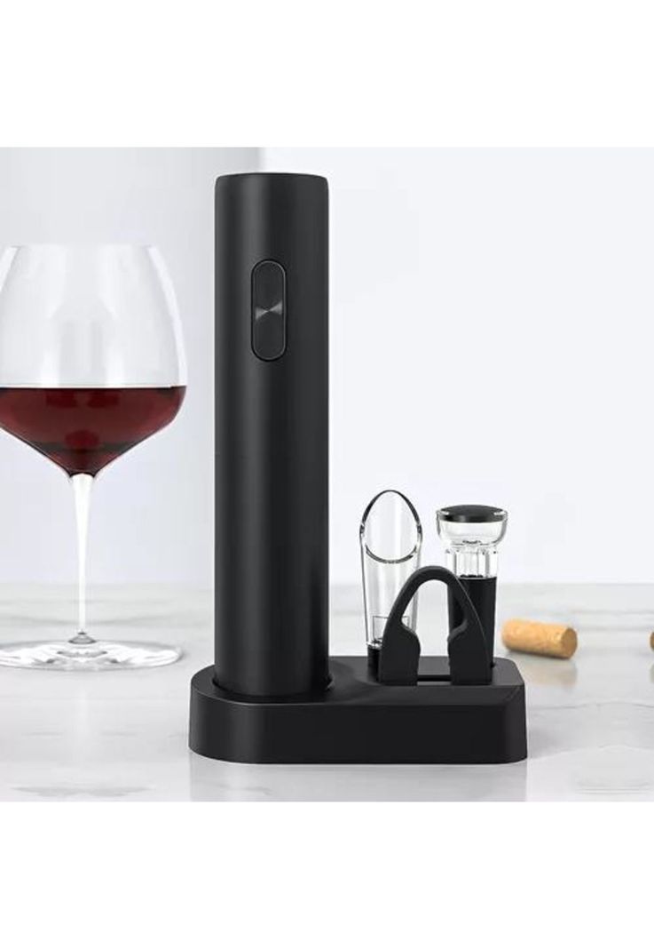 Sacacorcho descorchador de vino eléctrico a batería negro-4