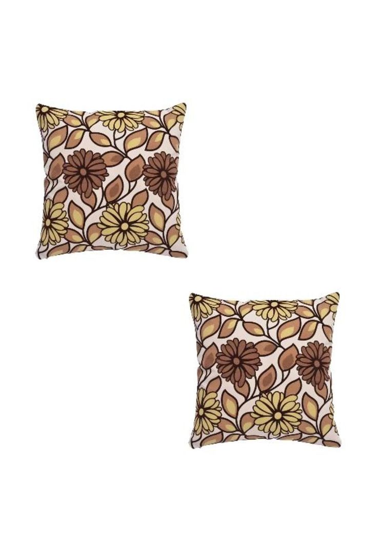 Pack de 6 Fundas de Cojín con Diseños y Colores 43x43 cm Café Flor-1
