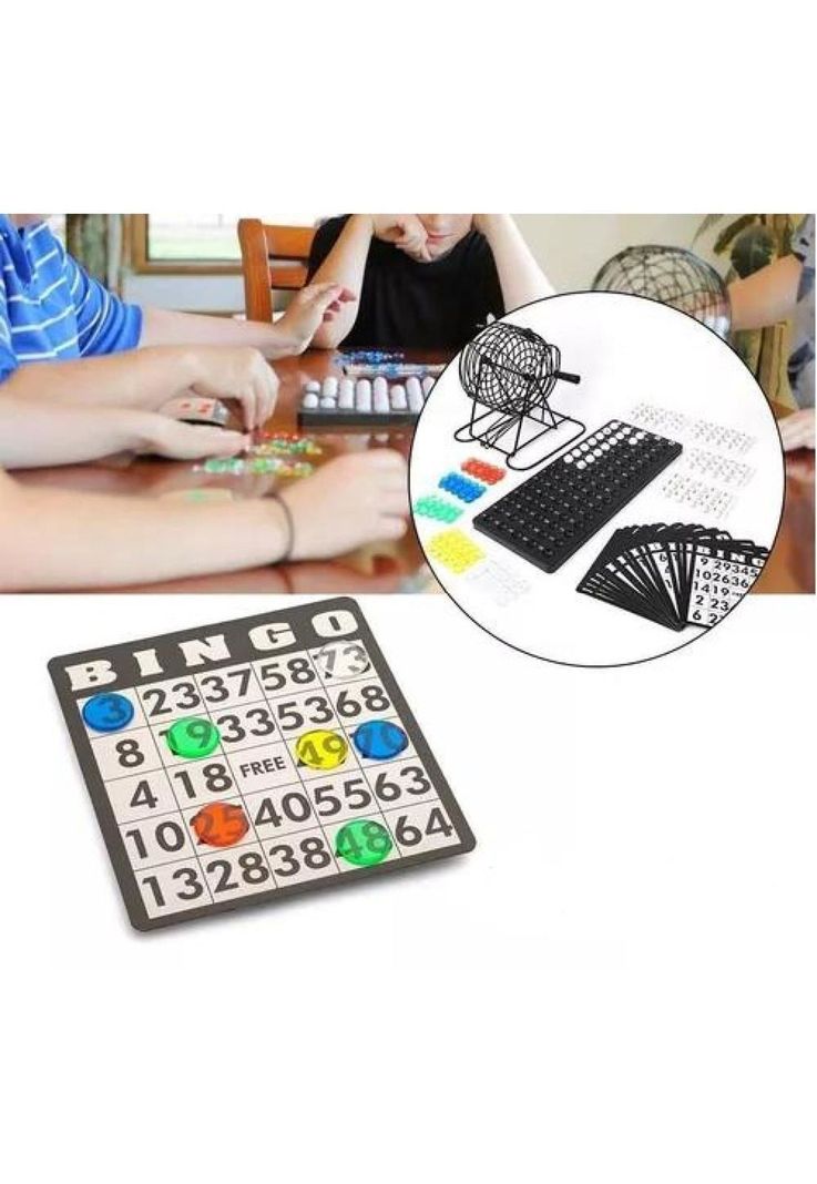 Set de bingo completo incluye tómbola, fichas y pelotas negro-4