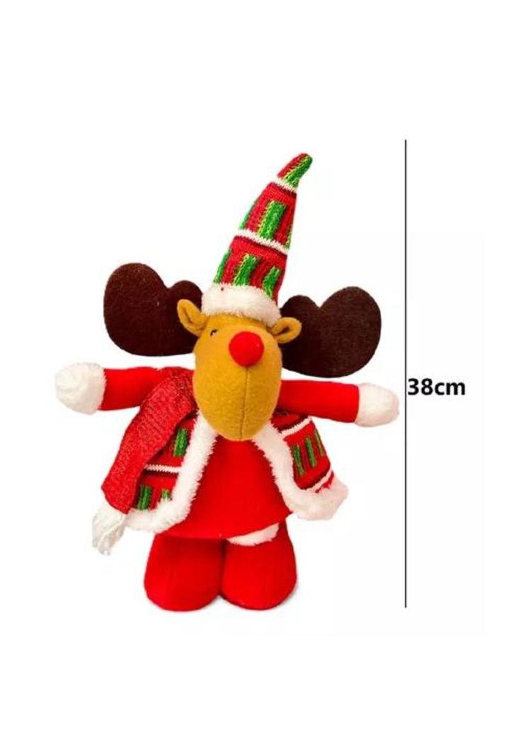 Muñecos de Navidad, monos pata larga 56 cm color rojo-1
