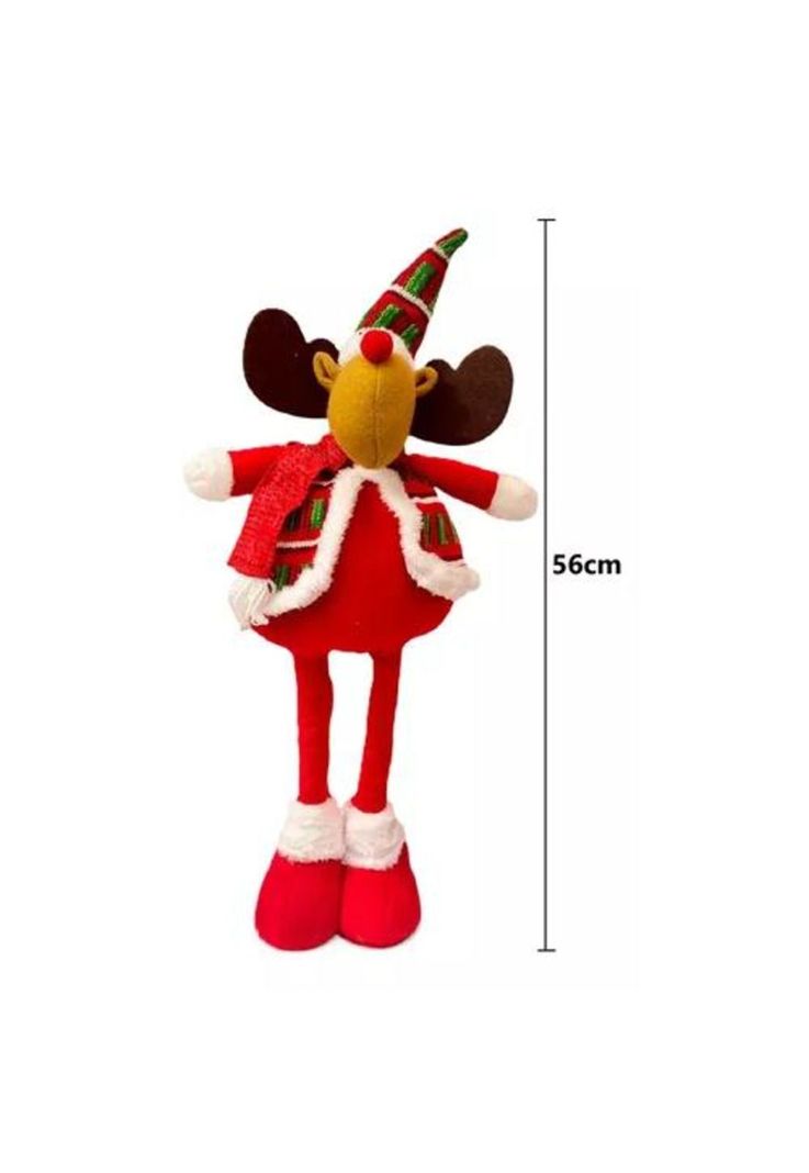 Muñecos de Navidad, monos pata larga 56 cm color rojo-2