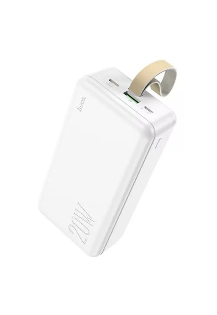 Hoco power bank 30,000 mAh J87B para iPhone y Android, color blanco-1