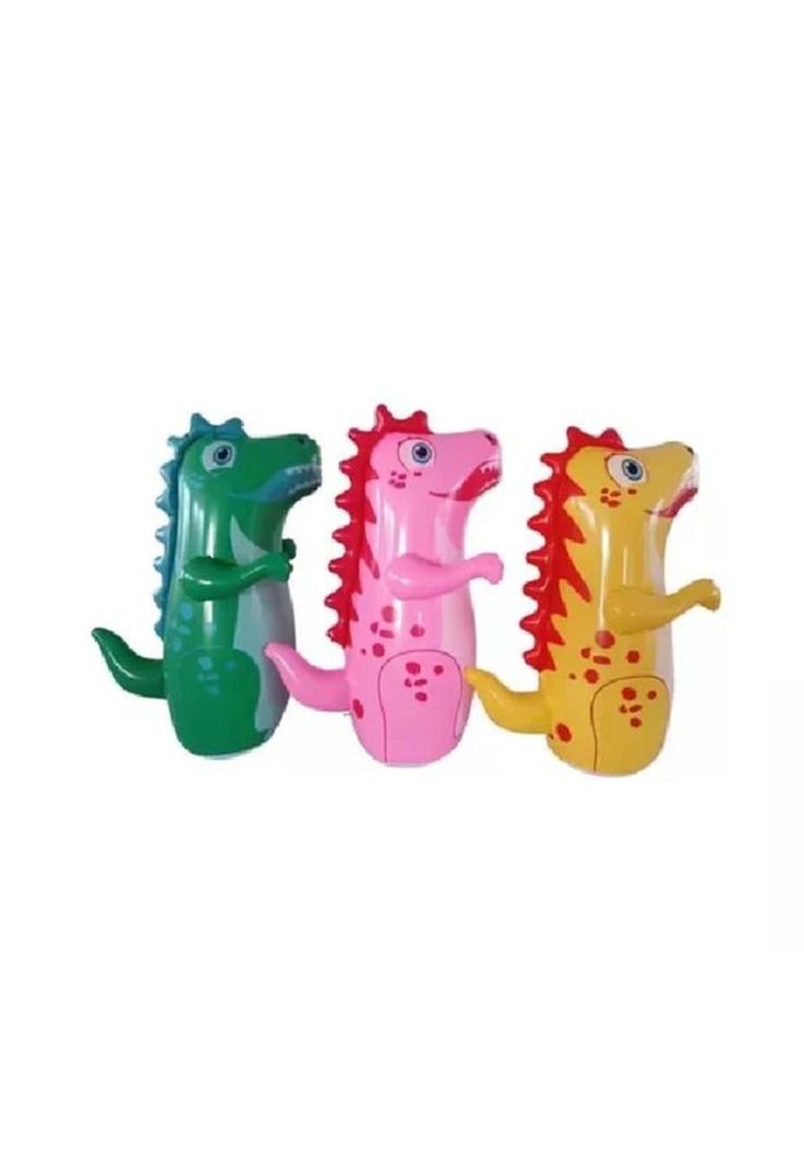 Mono porfiado inflable dinosaurio amarillo-2