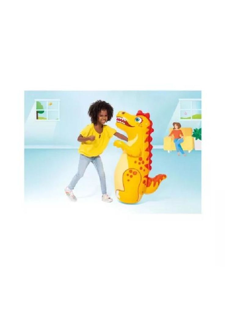 Mono porfiado inflable dinosaurio amarillo-3