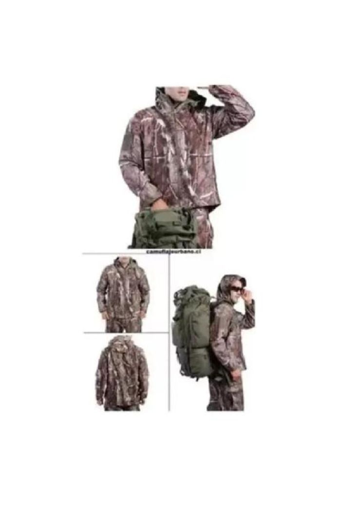 Chaqueta softshell táctica militar con capucha impermeable, talla M-3