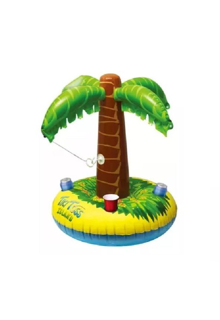 Flotador inflable palmera posa vaso multicolor-0