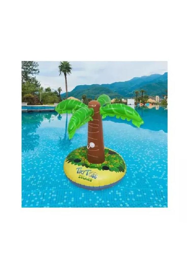 Flotador inflable palmera posa vaso multicolor-2
