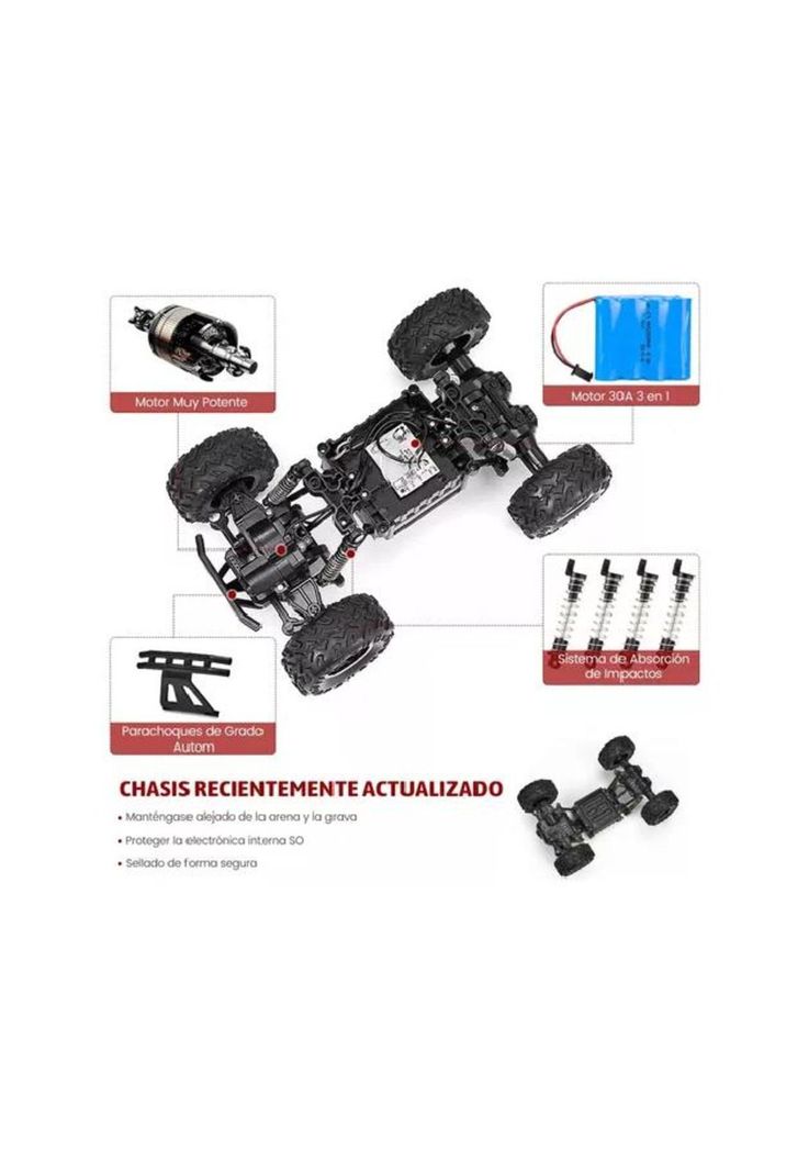 Juguete carros control remoto escalada 4x4 29 cm + 2 baterías-3