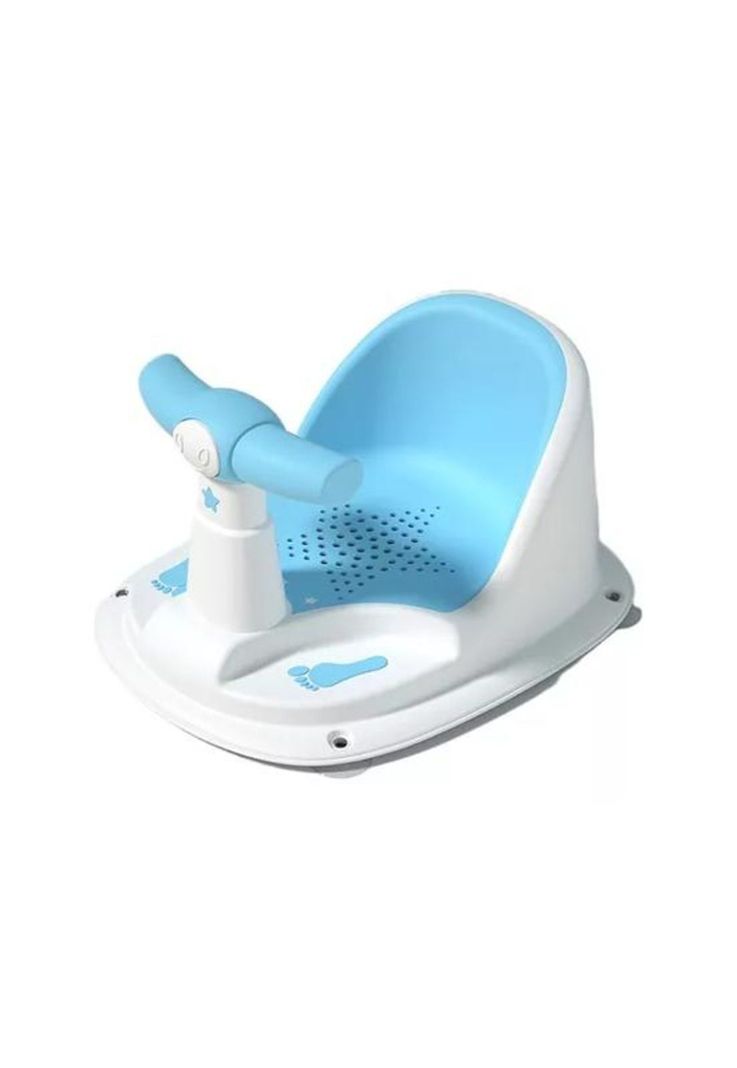 Silla de ducha para bebé, color celeste-0