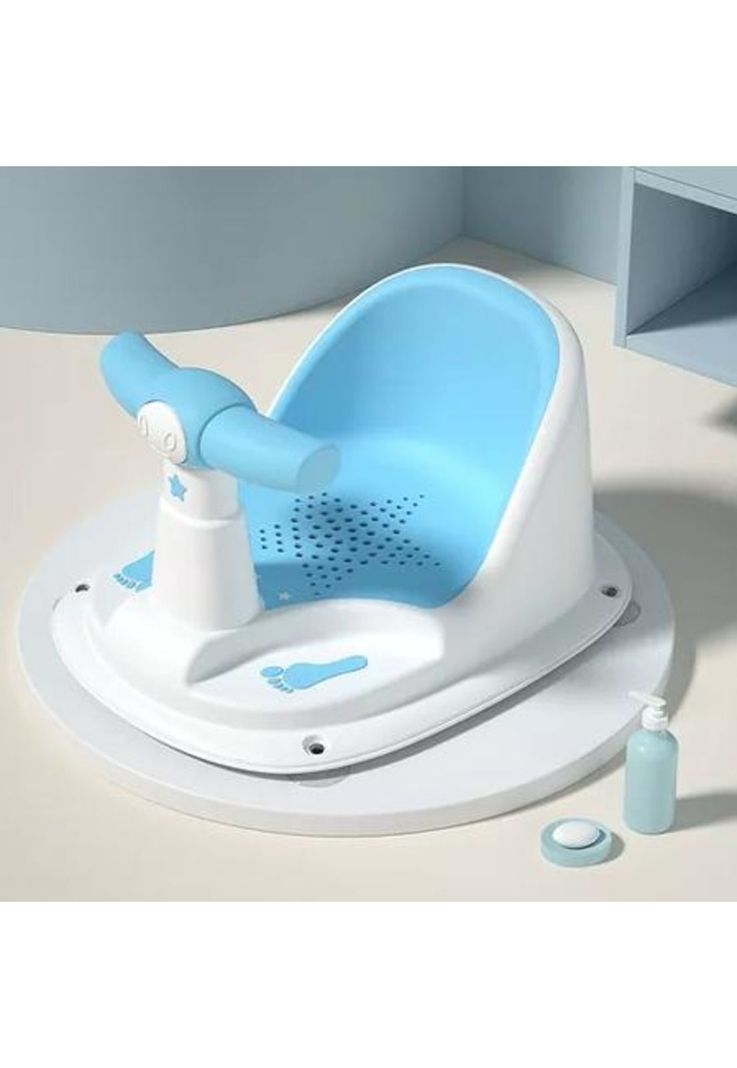 Silla de ducha para bebé, color celeste-1