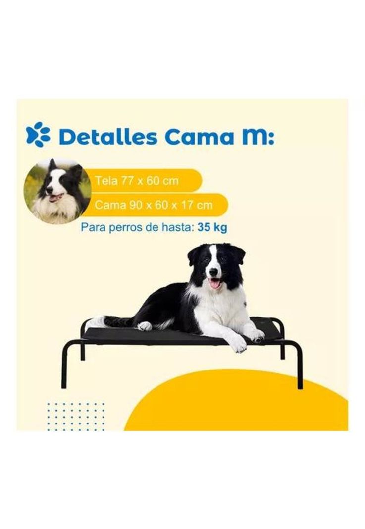 Cama elevada para perro y gato refrescante negro-1