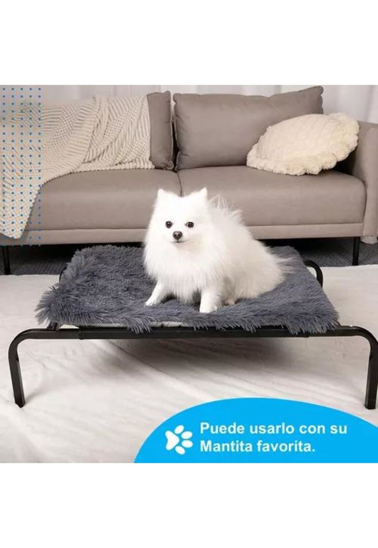 Cama elevada para perro y gato refrescante negro-2