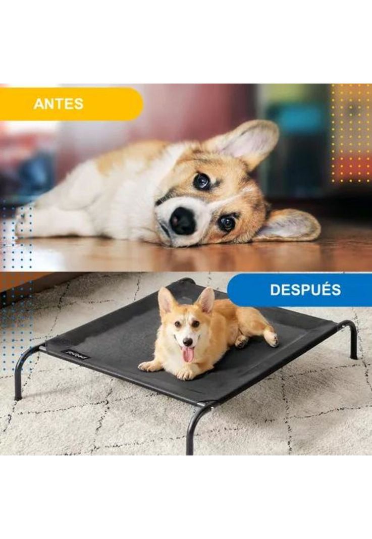 Cama elevada para perro y gato refrescante negro-4