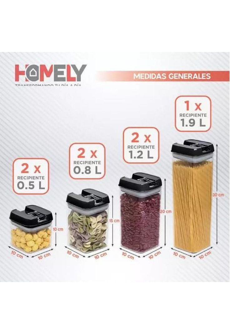 Frascos conserveros, contenedores herméticos, pack de 7, color blanco-1