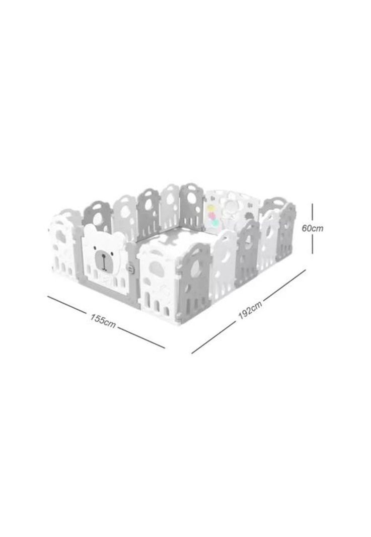 Corral plegable para bebé armable con paneles de seguridad, gris-1