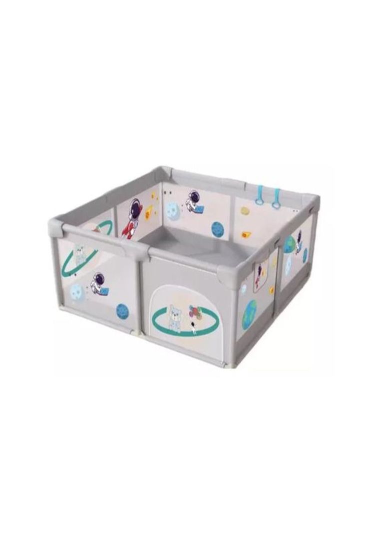 Corral y gimnasio para niños con alfombra y juegos, astro, gris-0