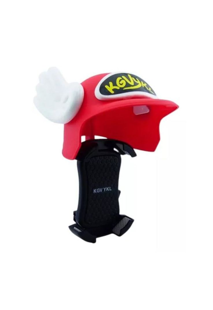 Porta smartphone moto y bicicleta, diseño casco, color rojo-0