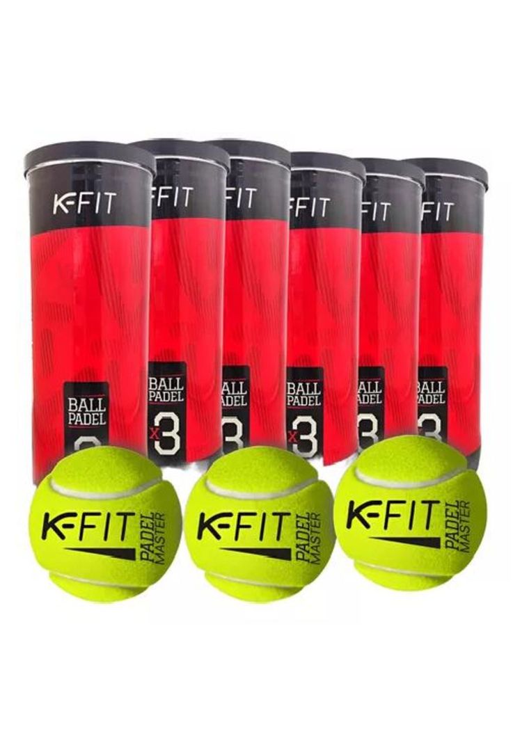 Pack de 6 Tarros de Pelotas de Padel K-Fit - 18 Unidades-0