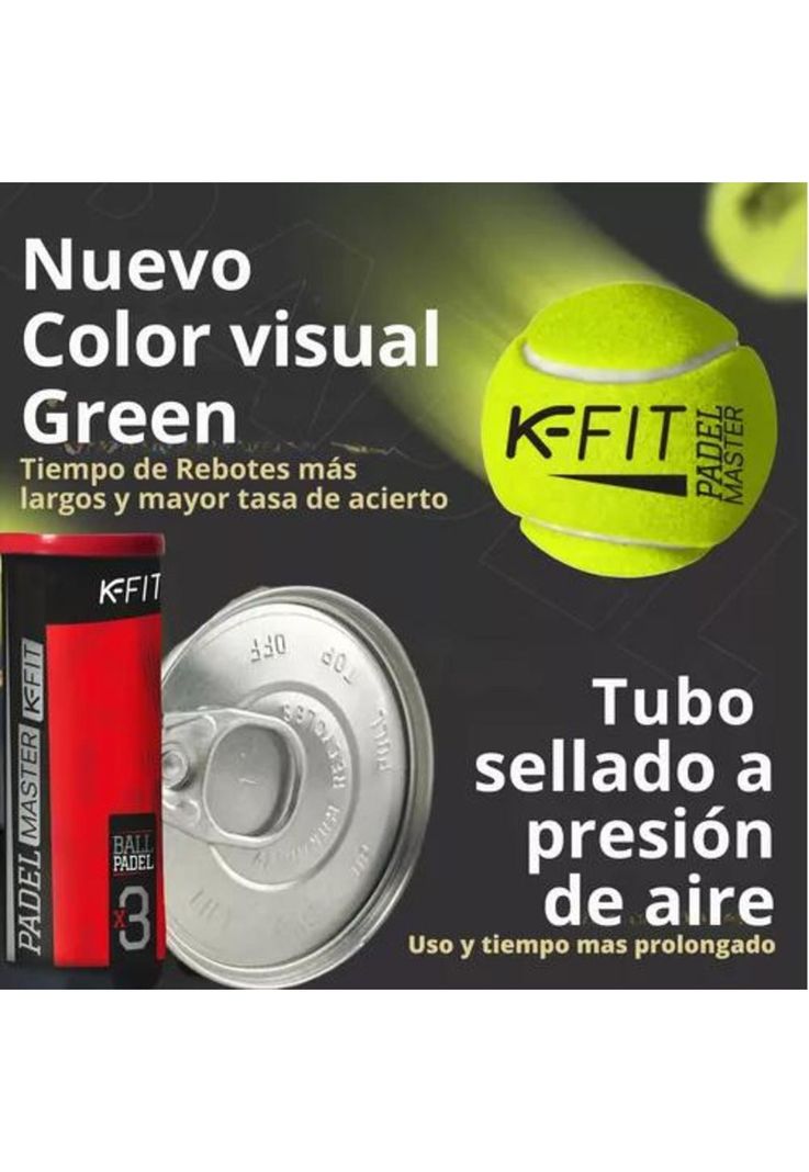 Pack de 6 Tarros de Pelotas de Padel K-Fit - 18 Unidades-3