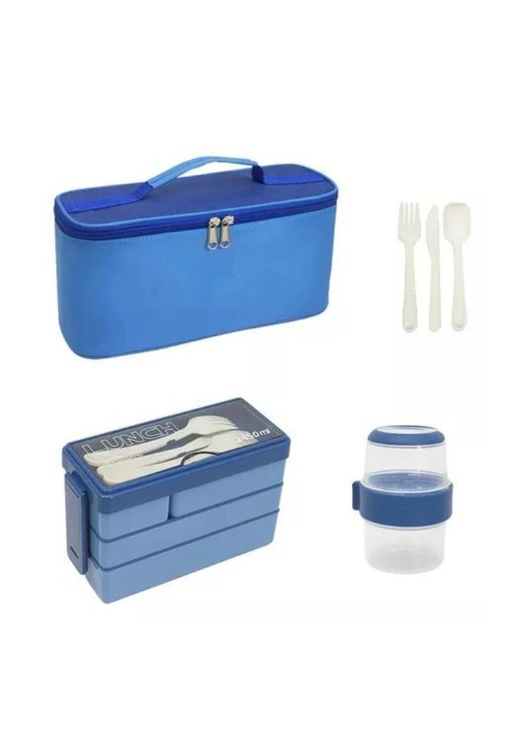 Bolso Lonchera Térmica y Fiambrera Set para Niños y Adultos - 4 Pk-0