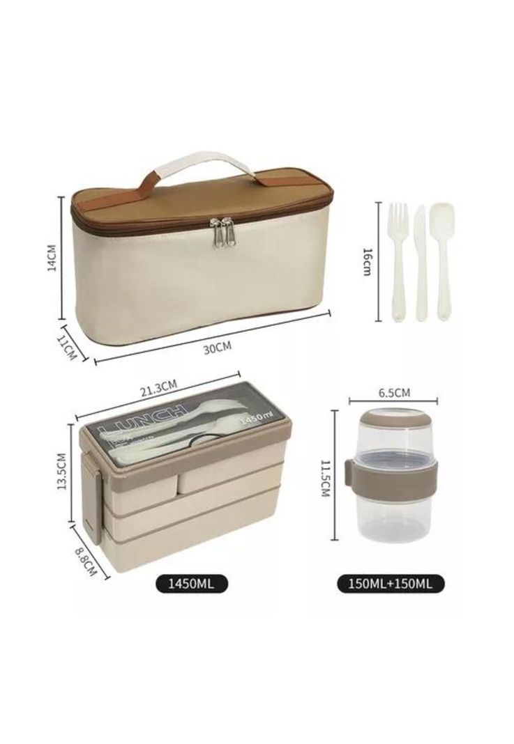Bolso Lonchera Térmica y Fiambrera Set para Niños y Adultos - 4 Pk-5