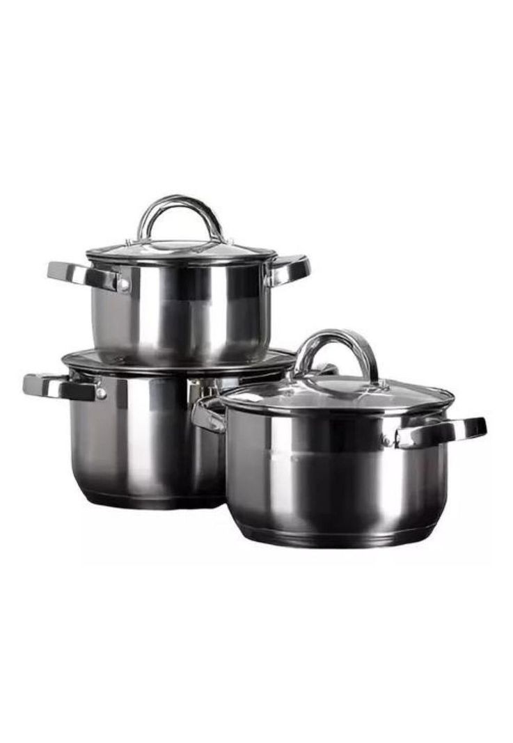 Set de Ollas - 6 Piezas, Acero Inoxidable, Asa Ergonómica, 5.0-3