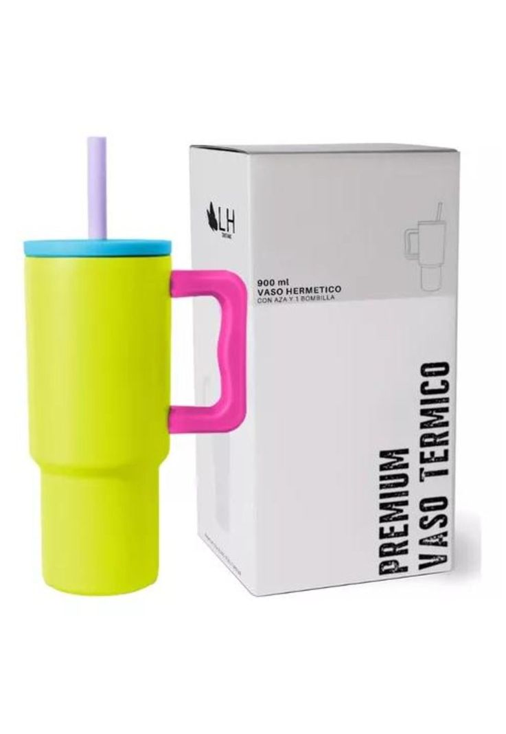 Vaso térmico mug, 900 lt, acero inoxidable, verde-0