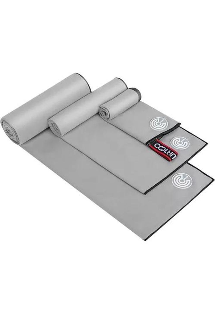 Toallas de microfibra, toalla deportiva, 3 piezas, gris-2