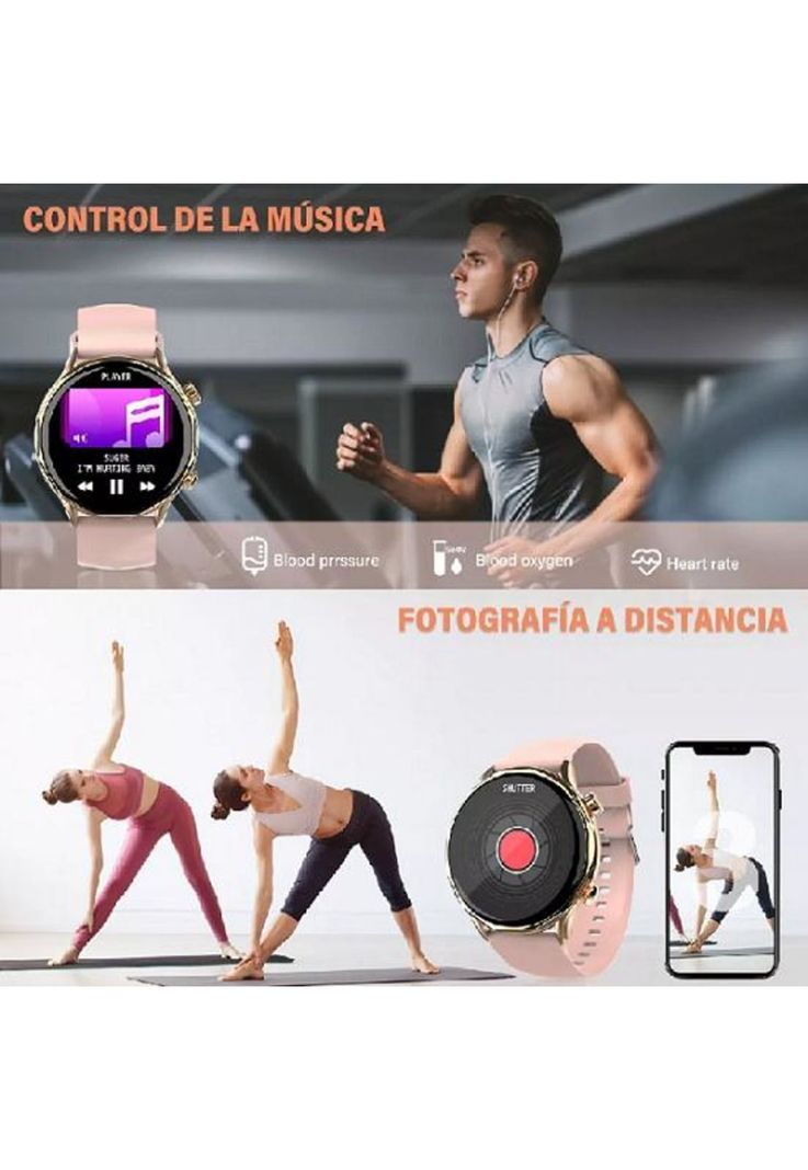 Smartwatch para mujer, reloj inteligente, reloj bluetooth...-3