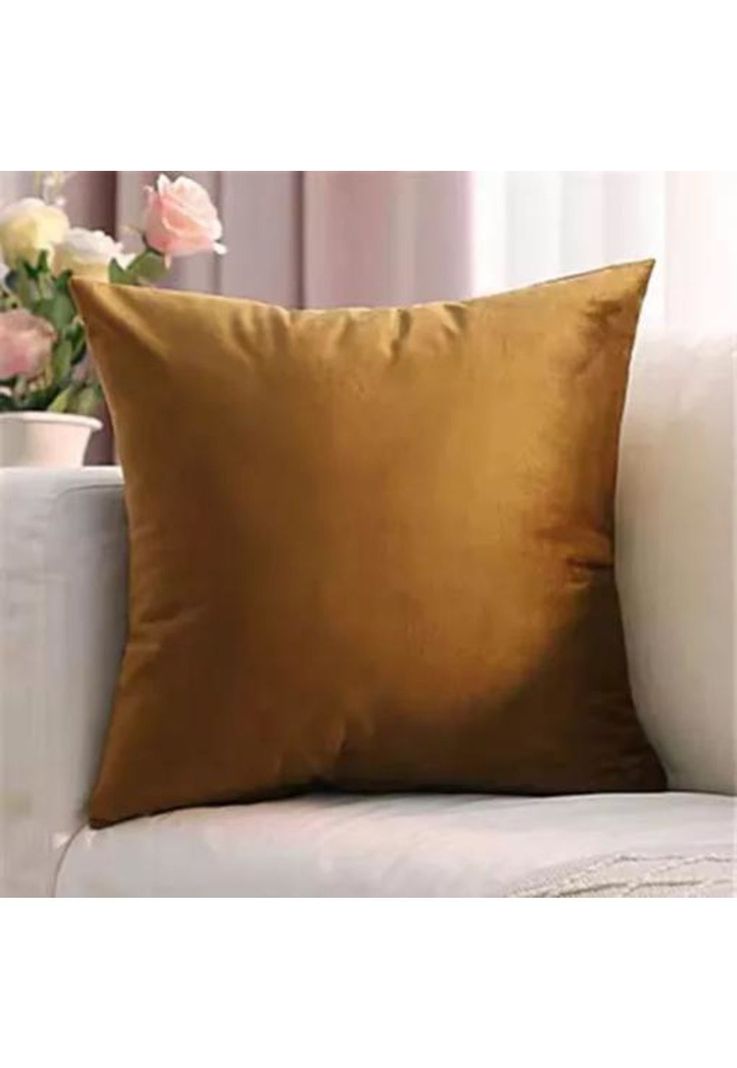 Funda para Cojín Velvet Terciopelo Liso en Variedad de Colores - Café-1