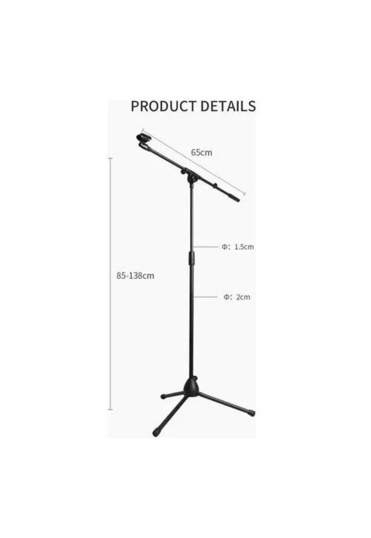Atril Micrófono - Soporte Pedestal Profesional Ajustable, Color Negro-3