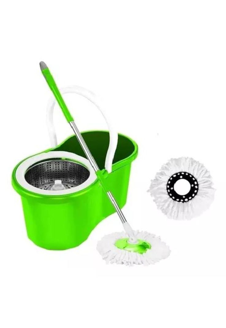 Trapeador giratorio para piso con mopa gir verde-0
