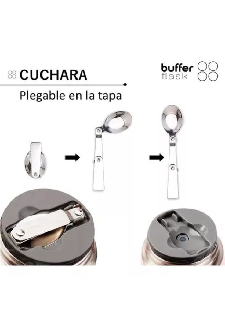 Termo de Comida y Líquido Buffer - Multipropósito, 630 ml + Cuchara-2