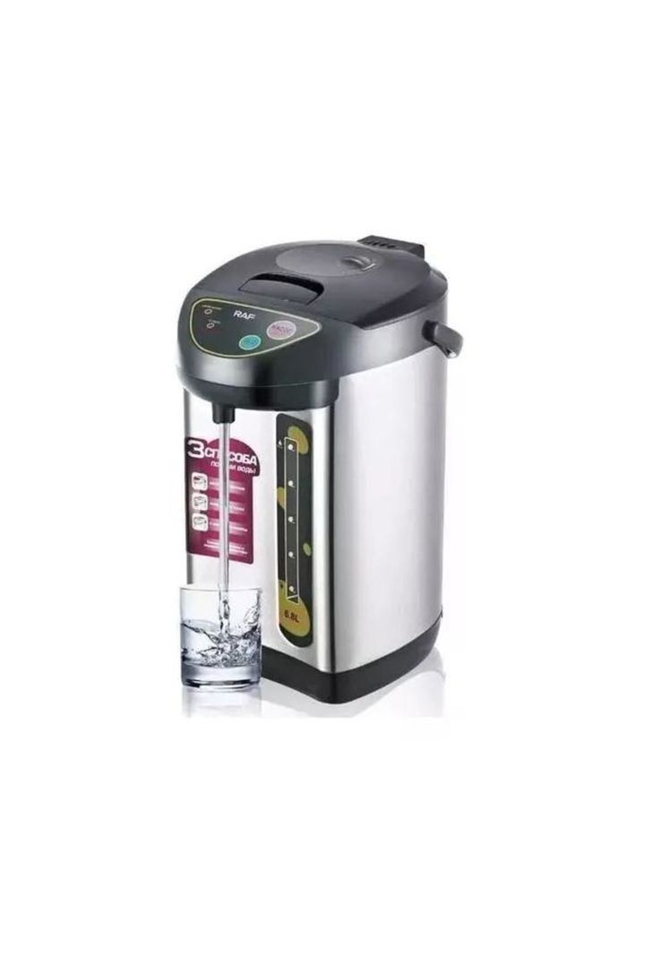 Termo hervidor eléctrico dispensador gran capacidad 6.8L, color plateado-1