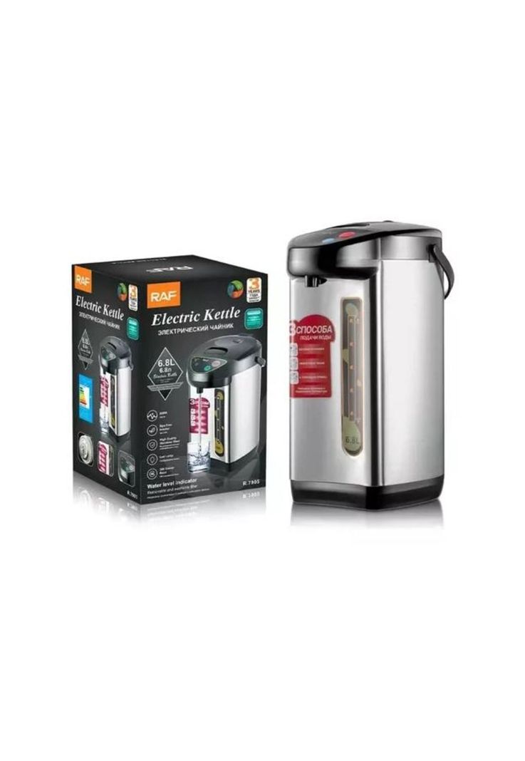 Termo hervidor eléctrico dispensador gran capacidad 6.8L, color plateado-3