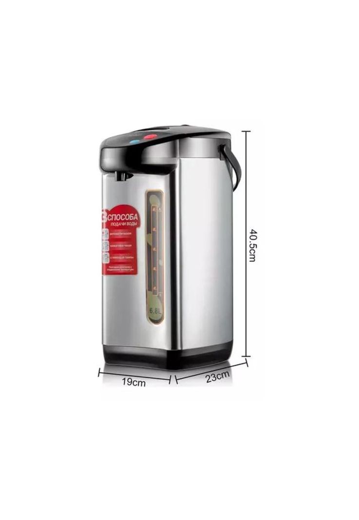 Termo hervidor eléctrico dispensador gran capacidad 6.8L, color plateado-4