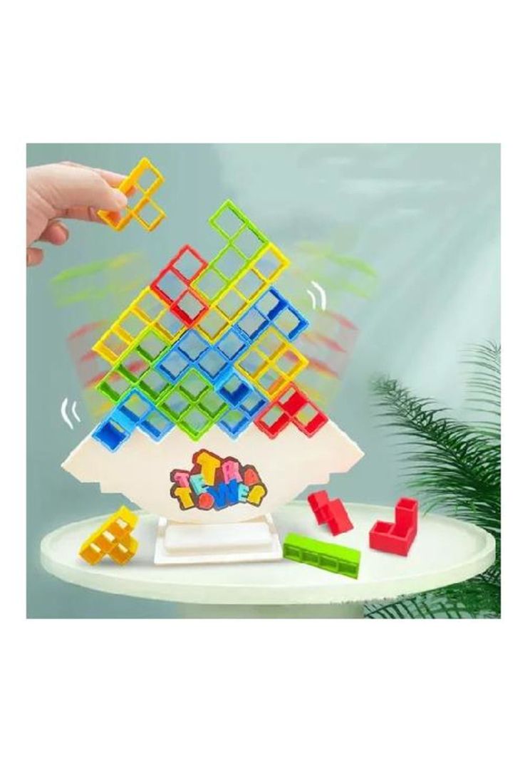 Bloques de Tetris para niños, 16-48 piezas, juego de mesa multicolor-1