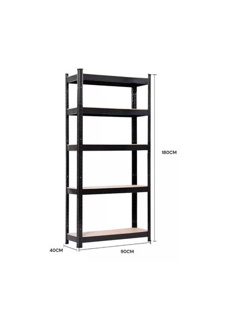 Estanterías Metálicas Rack Metálico Repisas Negro 180x90x40-1