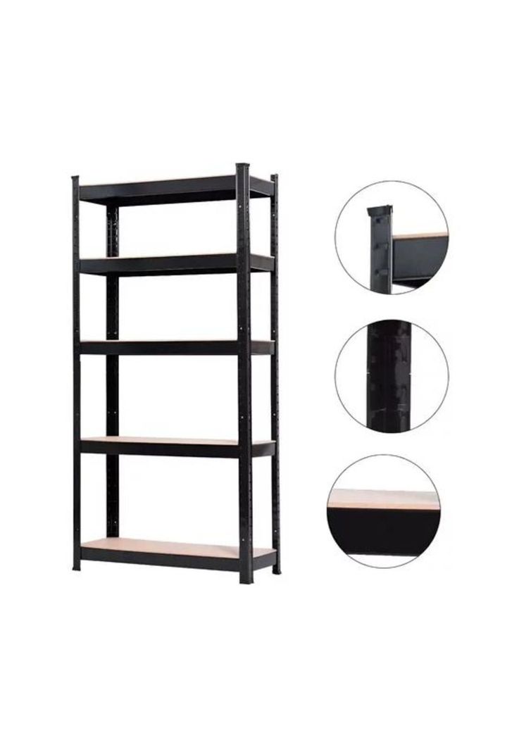 Estanterías Metálicas Rack Metálico Repisas Negro 180x90x40-3